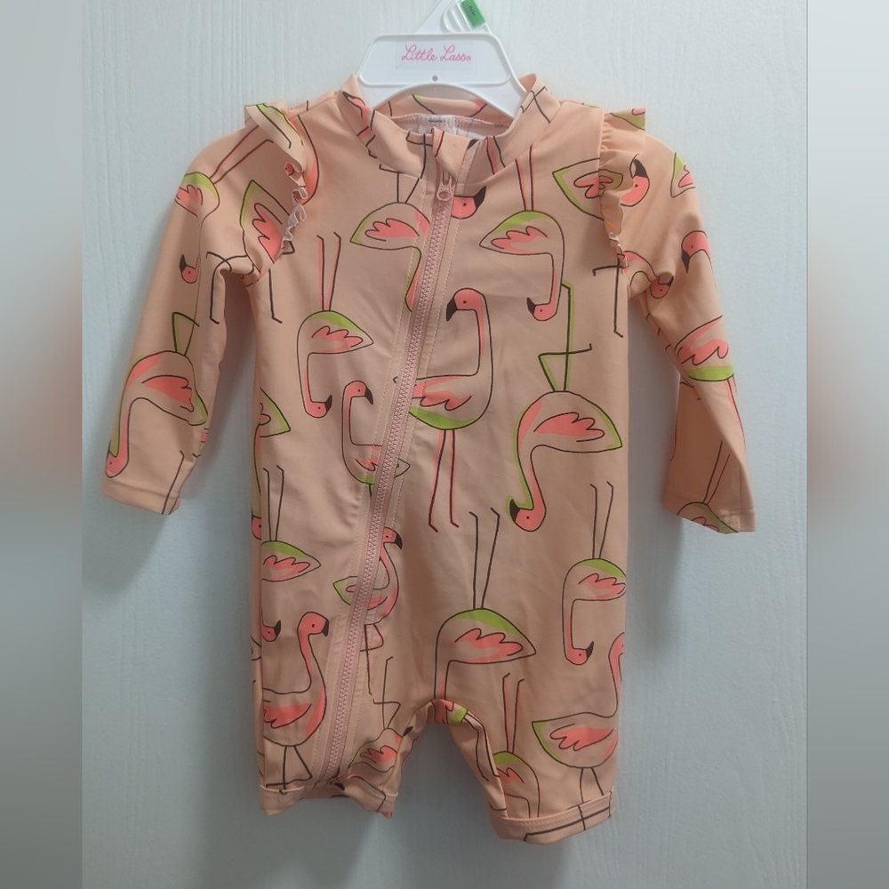 Carter's - Just One You one piece flamingo swimsuit/sunsuit - 9 months